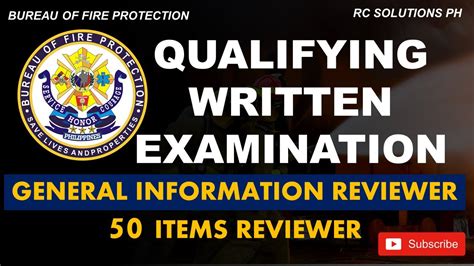 BFP Qualifying Written Exam Reviewer GENERAL .